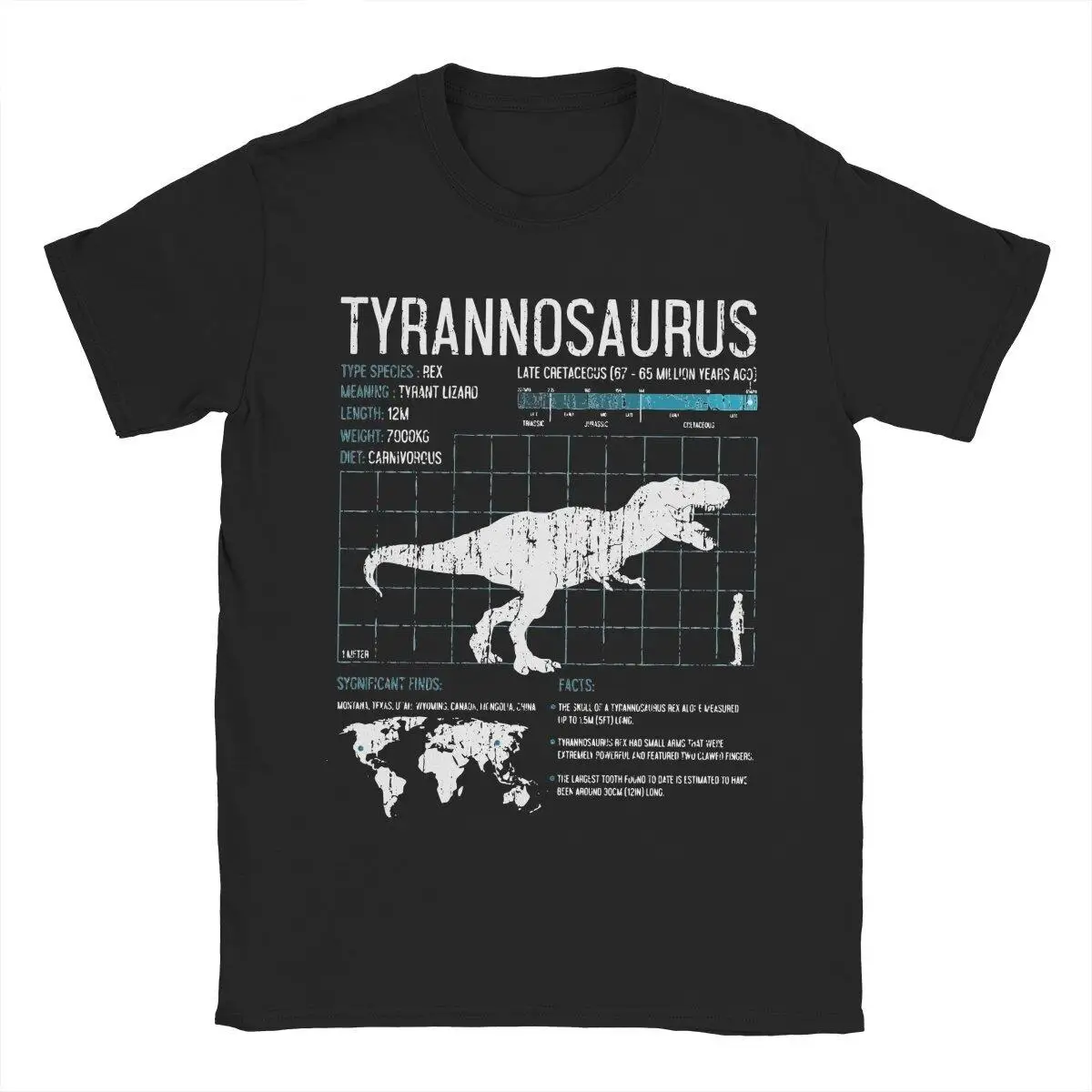 Men's T-Shirts T-Rex Dinosaur Facts Tyrannosaurus Rex Science  Vintage Cotton Tees Short Sleeve  T Shirt Crewneck Tops Plus Size