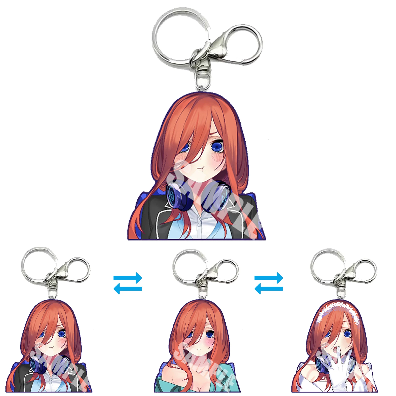 

Nakano Miku Anime Motion Key Chains Acrylic Keychains Bag Pendant Car Keyring Anime Peripherals Gift
