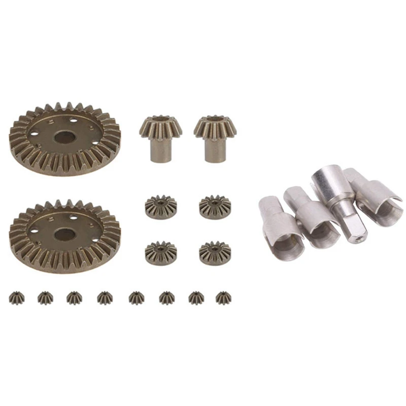 

16 Pcs Metal Gear Differential Driving Gears For Wltoys 144001 12428 & 1Set 1/14 Remote Control Differential Cups