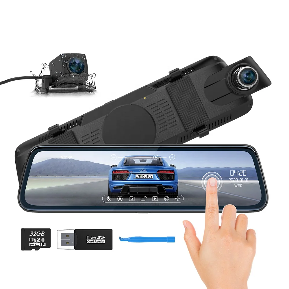 

ThiEYE CarView 2 Car DVR Camera 10 inch With Touch Screen Dual Lens Full HD 1080P Mirror Rearview Video Recorder Camcorder