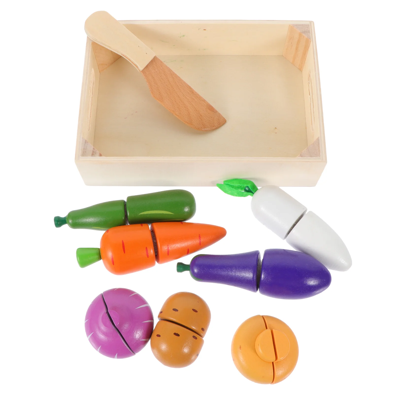 

1 Set Simulation Vegetable Cutting Wooden Kitchen for Kids Children