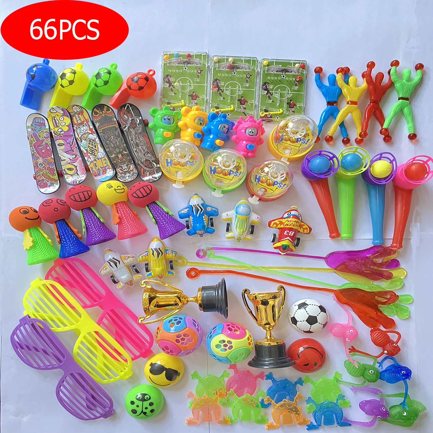 

66Pcs/Lot Party Favors Toy Assortment For Kids Carnival Prizes and School Classroom Rewards Pinata Filler Toys for Kids Birthday