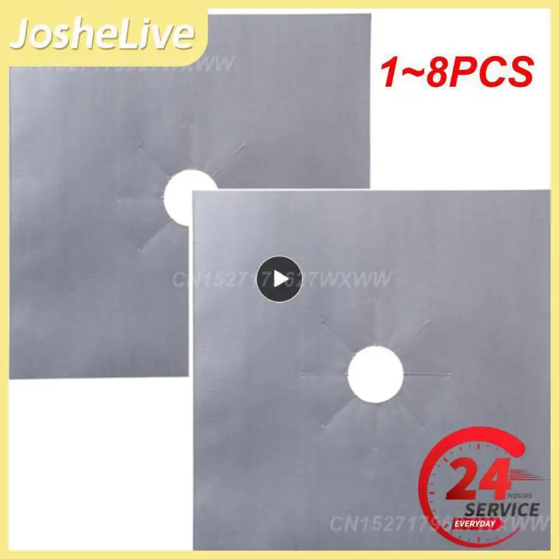 

1~8PCS High Temperature Resistance Gas Stove Mat Repeated Use Thickened Gas Stove Protection Mat Washable Don't Paste