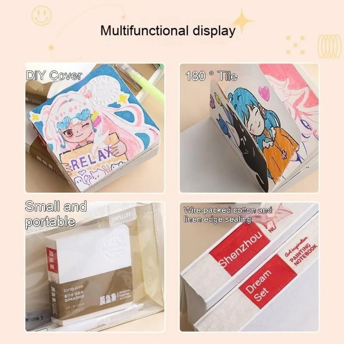 Languo альбом для рисования утолщенная передняя пустая бумага упражнений аниме