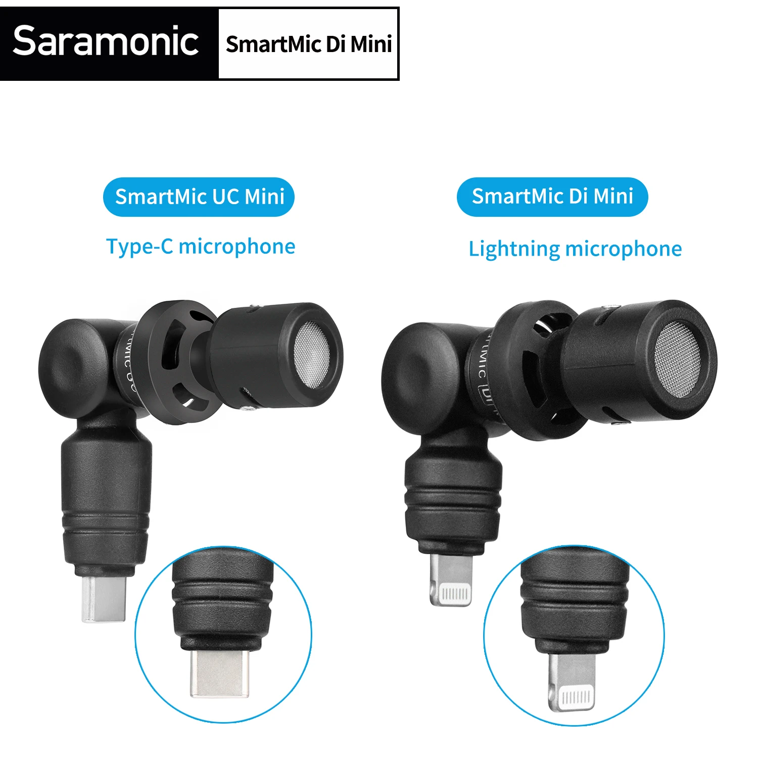 Saramonic SmartMic Di/UC Mini Plug & Play профессиональный микрофон для устройств iOS Android Vlog прямая трансляция Youtube видео Подкаст