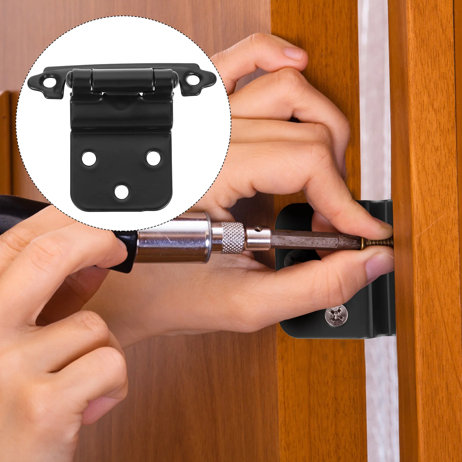 

10 Pcs Spring Hinge Kitchen Cabinet Door Hinges Metal Heavy Duty Furniture Automatic Cupboard Semi-Concealed Self-Closing Iron