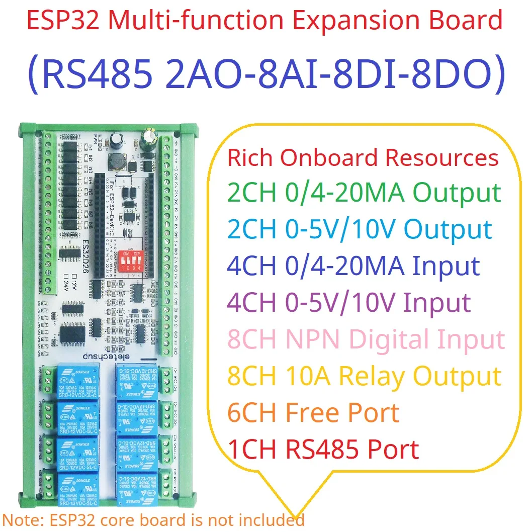 Сетевая релейная плата 2AO-8AI-8DI-8DO ESP32 цифровой модуль для Smart Switch IOT простой ПЛК 4-20