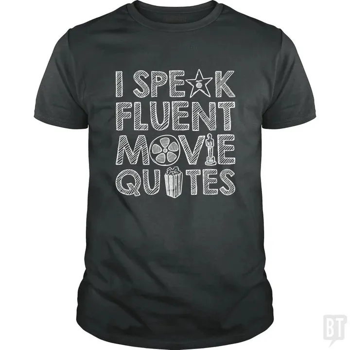 Funny Crew Neck Text Tee ShirtsI Speak Fluent Movie QuotesFunnyT-Shits