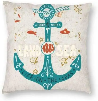 

Наволочка с морским якорем 18x18 дюймов, квадратная декоративная наволочка для дивана, спальни, автомобиля, дивана