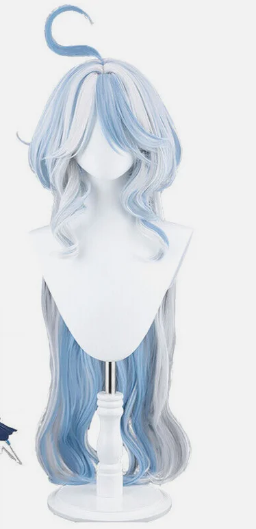 Genshin Impact Furina de Fontaine Focalors Длинные парики для косплея 75 см