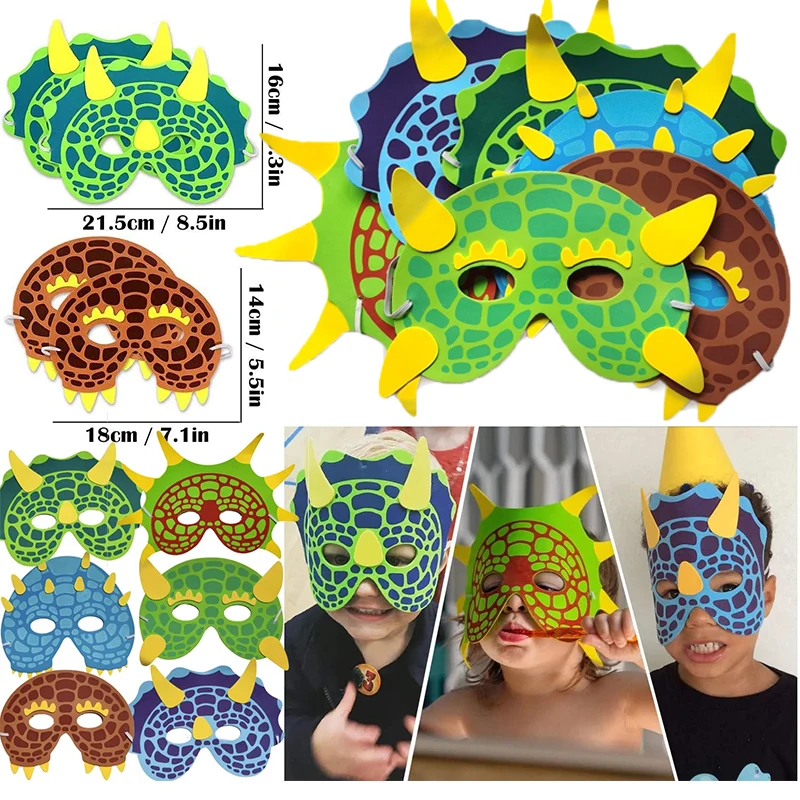 

Cartoon Dinosaur Mask EVA Children's Dinosaur Masks For Kids Birthday Party Supplies Pinata Gift Goodie Bag Fillers Stuffers