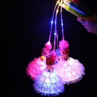 aa battery led portable doll night light cartoon princess shape luminous toy girl birthday gift 3 color light