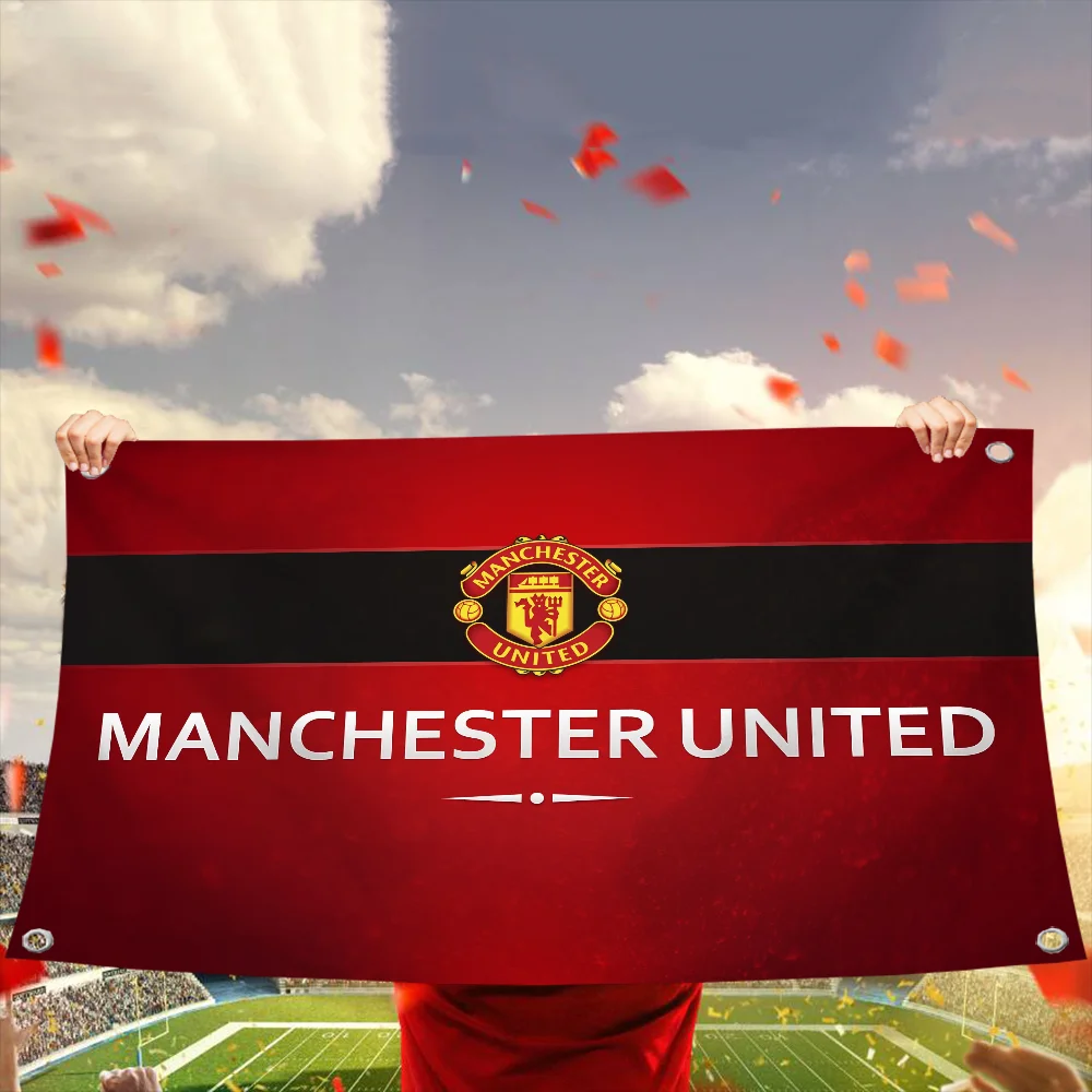Манчестер Юнайтед FC M-Manchester U-образный полиэстеровый флаг экологически чистый