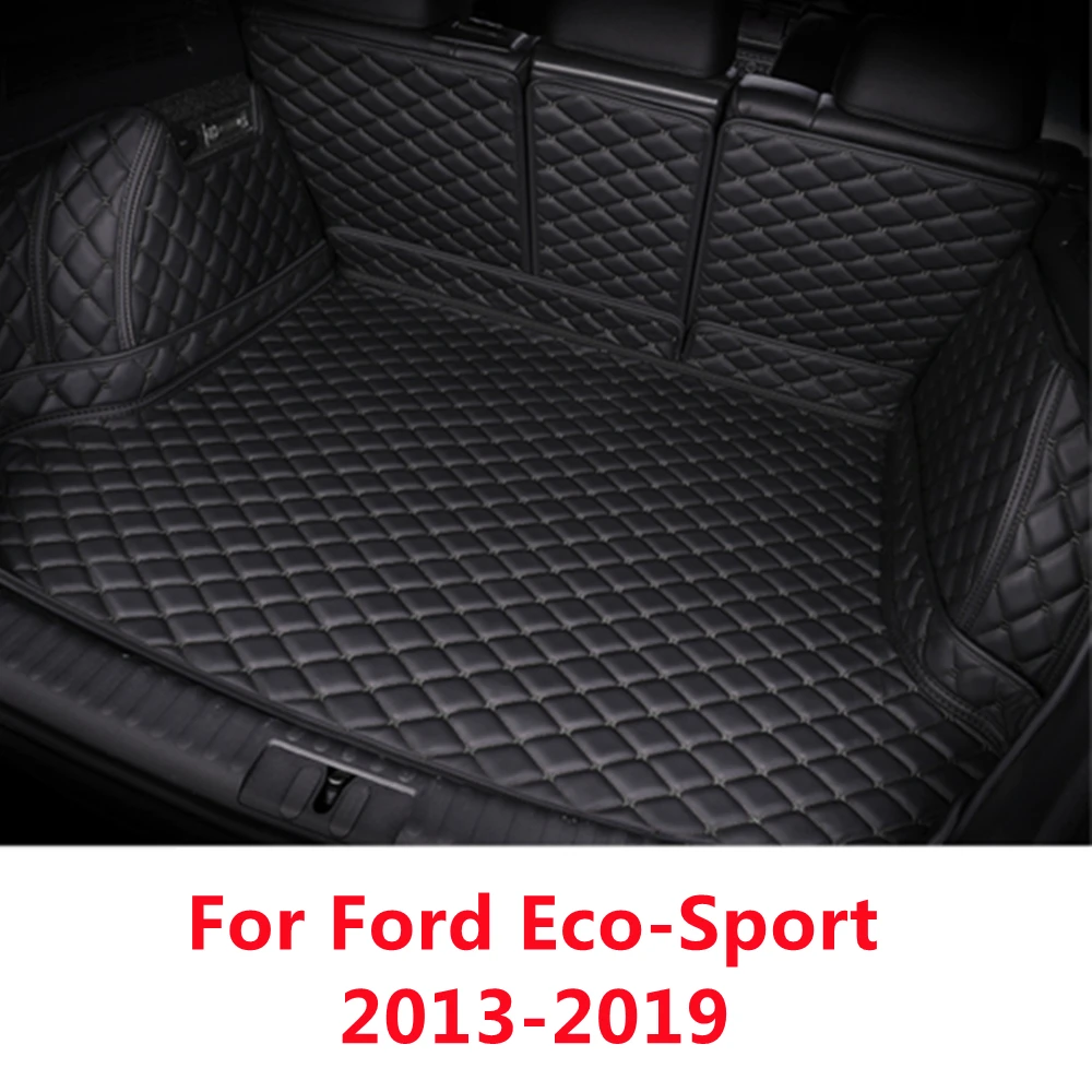 

SJ Custom Fit Full Set Waterproof Car Trunk Mat AUTO Parts Tail Boot Tray Liner Cargo Rear Pad Cover For Ford Eco-Sport 2013-19
