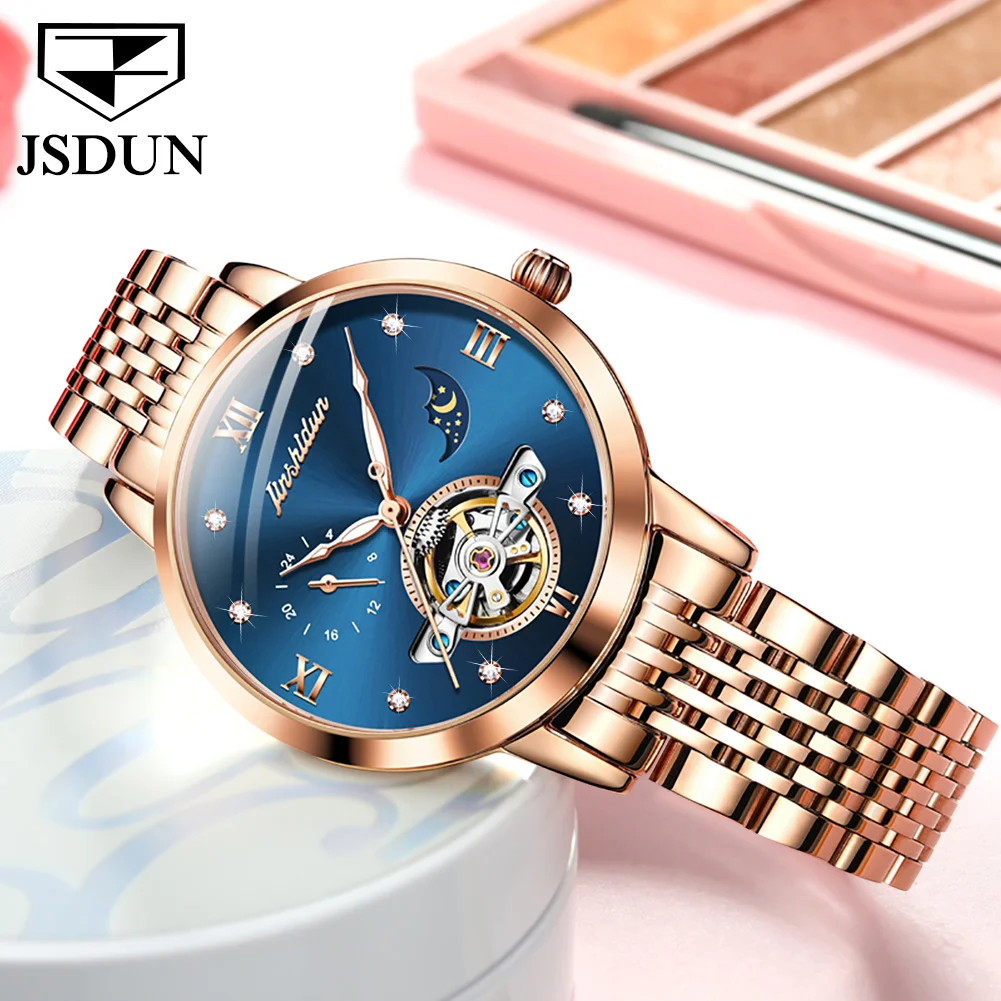 

Jsdun Top Brand Luxury Mechanical Elegant Women's Wrist Watch For Women Famous Original Designer Waterproof Female Gift Watches