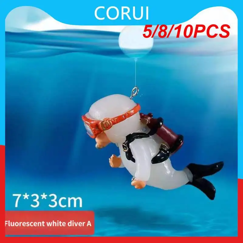 

5/8/10PCS Home Decoration Accessories Personality For Fish Tank Aquarium Decoration Landscaping Cute Simulation Diver Ornaments