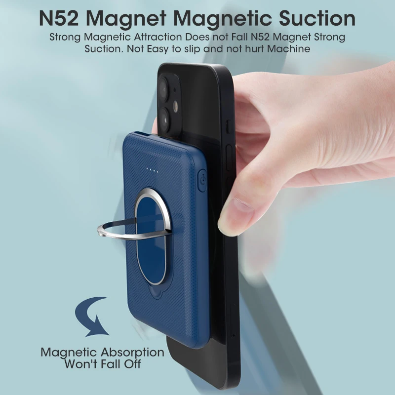 Портативное магнитное беспроводное портативное зарядное устройство 1:1 5000 мАч