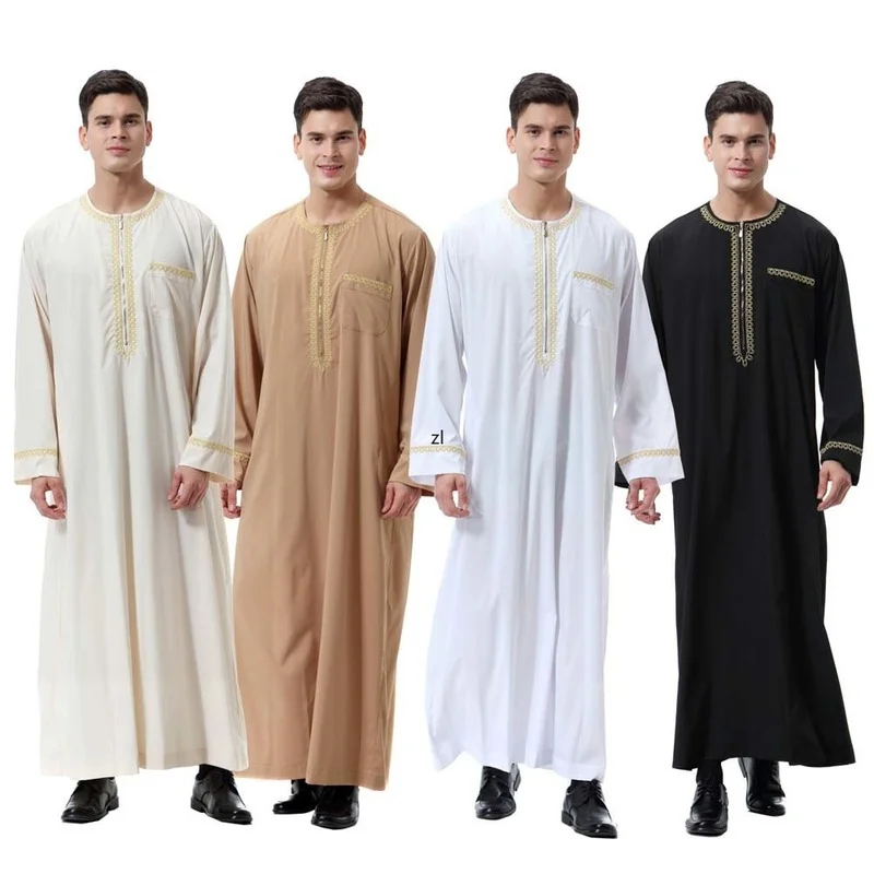 Men's Robe Ramadan Muslim Men Middle East Arabic Robe Youth Clothing Indian Kaftan Men Spring Summer 2022 Moroccan Saudi