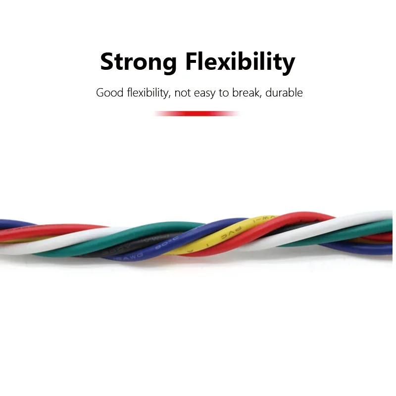 Фото Провод UL1007 (5 цветов, смешанный комплект), изоляционный луженый медный кабель из ПВХ 30, 28, 26, 24, 22, 20, 18, 16 AWG, многожильный провод для печатной платы электрической линии №2