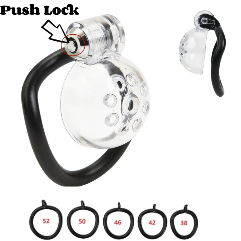 Новая клетка целомудрия ABS Press Lock SM Penis Bondage Cock Cage с 5-размерными кольцами Sissy Chastity