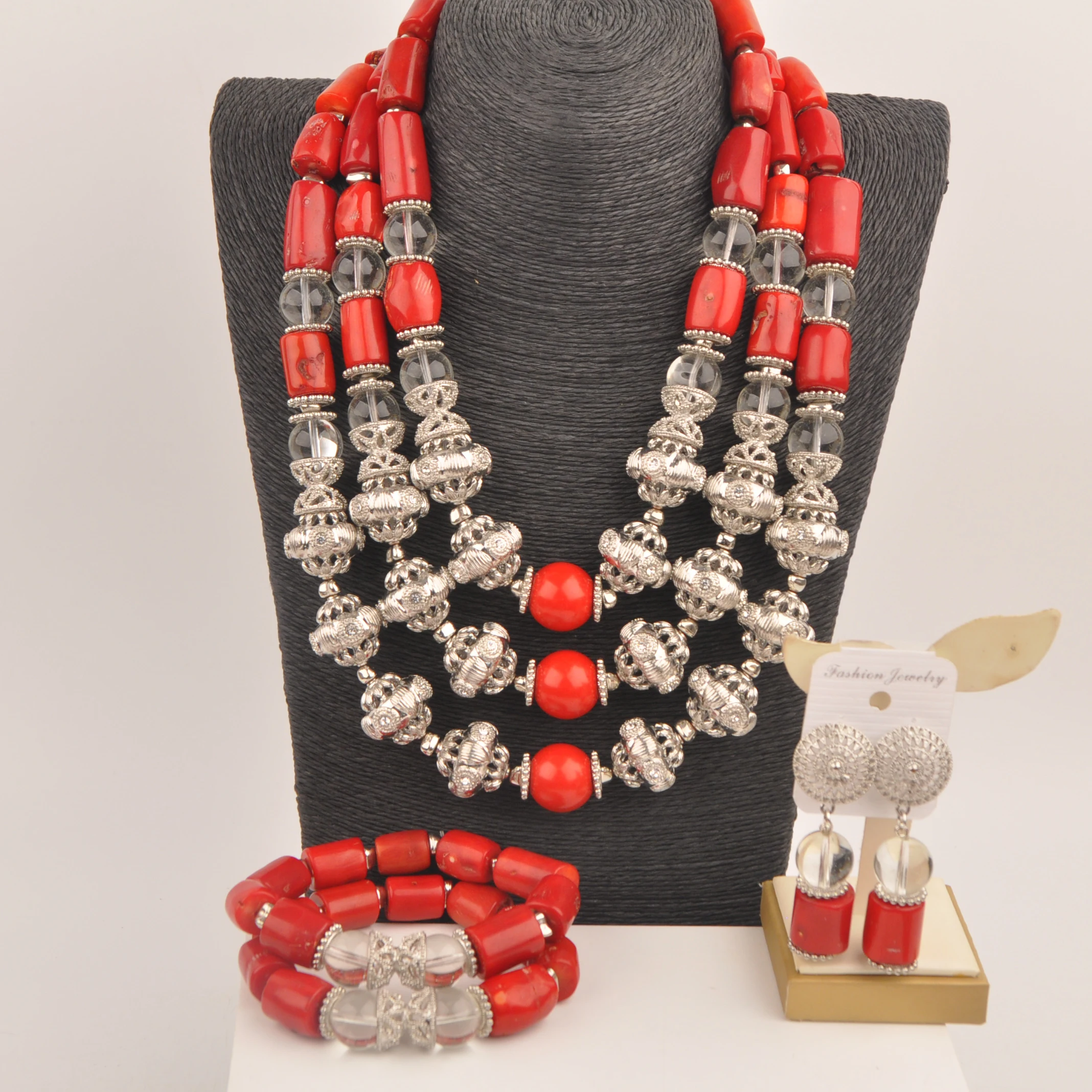 Красные нигерийские Свадебные украшения красные Африканские свадебные