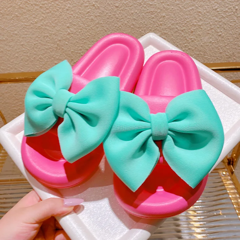 New Arrivals Fashion Casual Summer Women Slippers Space Cotton Bow EVA Soft Sole Indoor Home Beach Ladies Sandals Slides Shoes