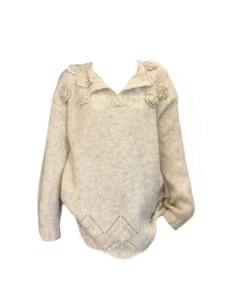 Женский пуловер-свитер Harajuku Y2k с длинными рукавами кашемировые вязаные свитера