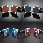 Высококачественная эмалированная технология из красного дерева и углеродного волокна ретро-запонки с узором Модные мужские французские запонки для рубашки ювелирные изделия для костюма