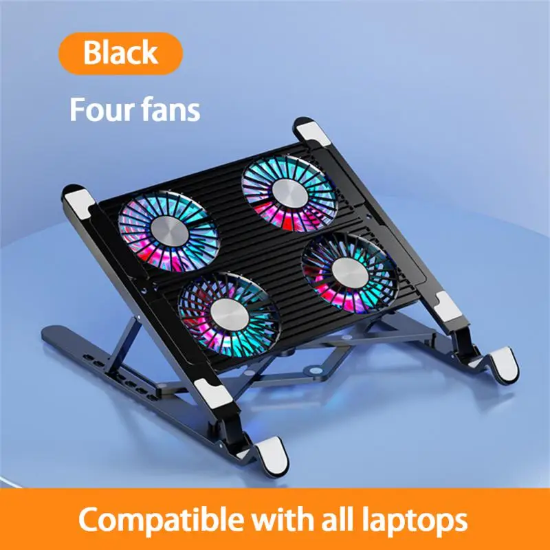 

Laptop Folding Stand With Radiator Silicone Protection Mute Fan Stand For Macbook Foldable And Portable