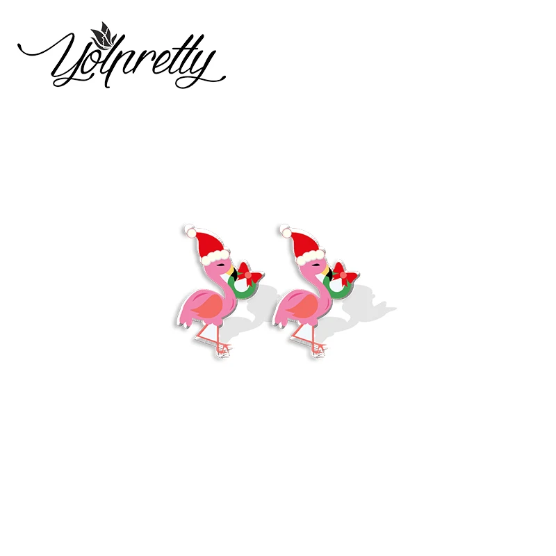 2022 Новое поступление модные Забавные милые серьги-гвоздики в виде фламинго птиц