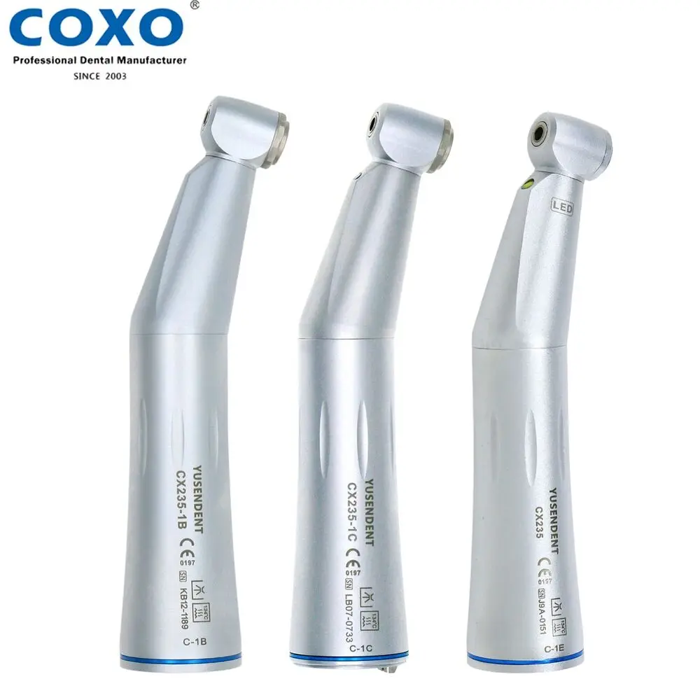 COXO Dental Inner Water Fiber Optic Contra Angle 1:1 Low Speed LED Handpiece