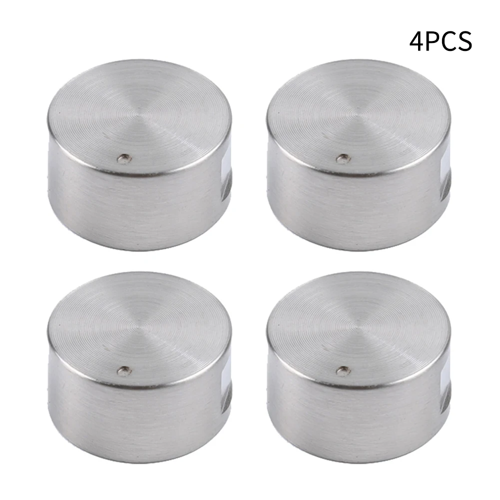 

4PCS Aluminum Alloy Rotary Switches Round Knob Gas Cooktop Ovens Electric Stoves Handle Replaceable Kitchen Accessories