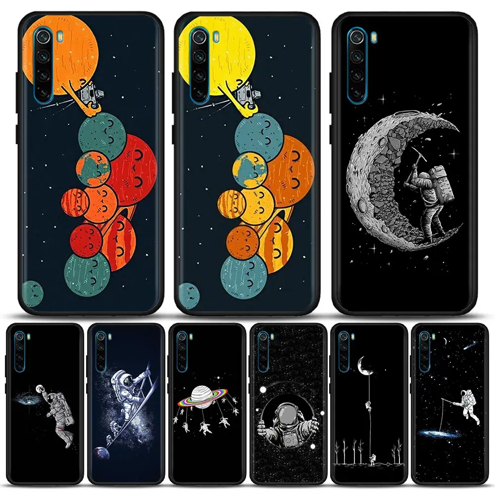 

Cute Cartoon Funny Spaceman Phone Case for Redmi 6 6A 7 7A Note 7 8 8A 8T Note 9 9S 4G 9T Pro Soft Silicone Cover