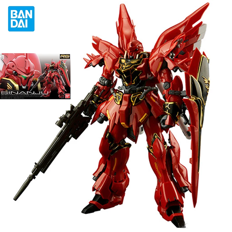 

BANDAI Original In Stock Gundam RG 1/144 Sinanju MSN-06S Anime Action Figure Model Kids Assembled Robot toys Kids Gift