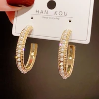 fashion classic copper alloy smooth metal hoop earrings for woman fashion korean jewelry temperament girls daily wear earrings