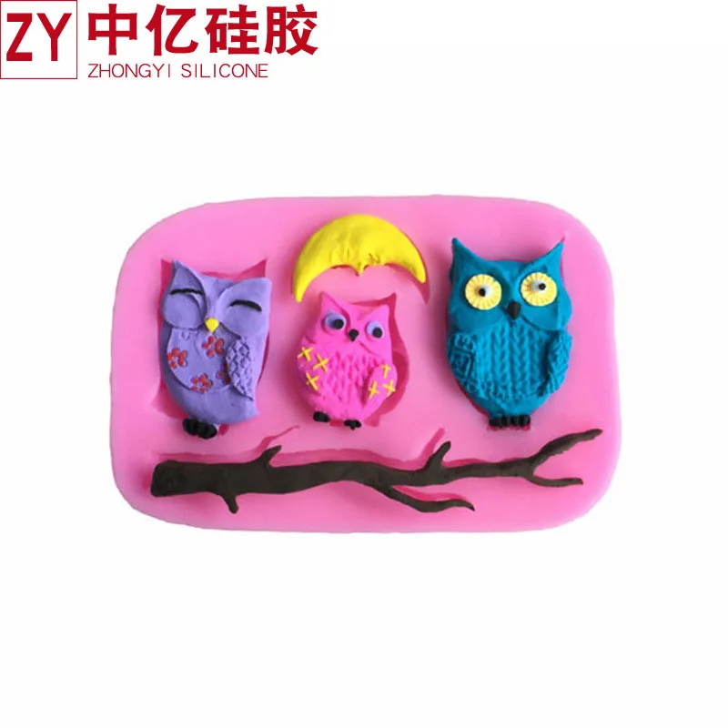 DIY ночной наконечник Сова Торт Сахар флип форма из жидкого лягушка клей форма G151