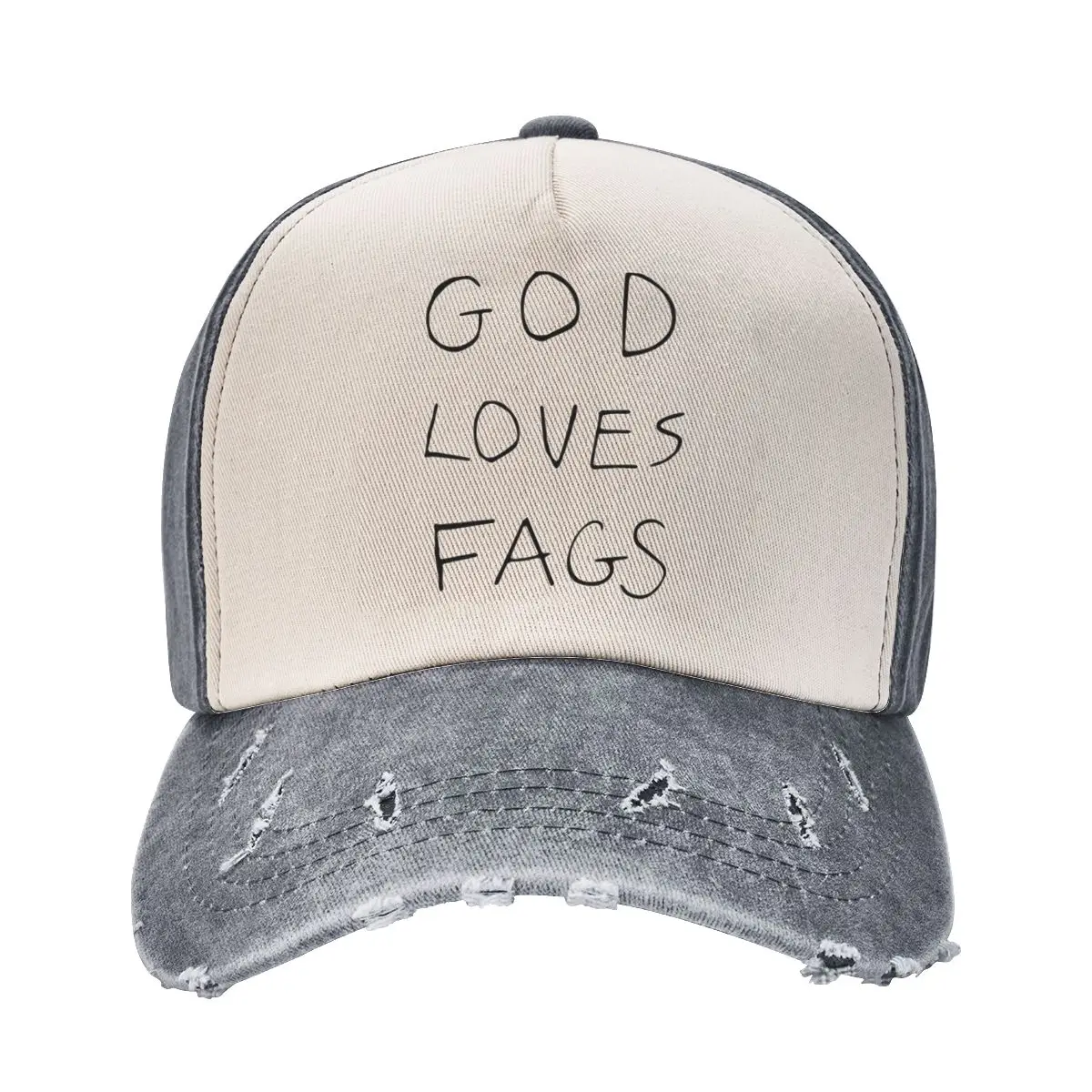 

God Loves Fags Shameless Ian Gallagher Baseball Cap Outfit Retro Distressed Denim Washed Sun Cap for Men Outdoor Summer Hats Cap
