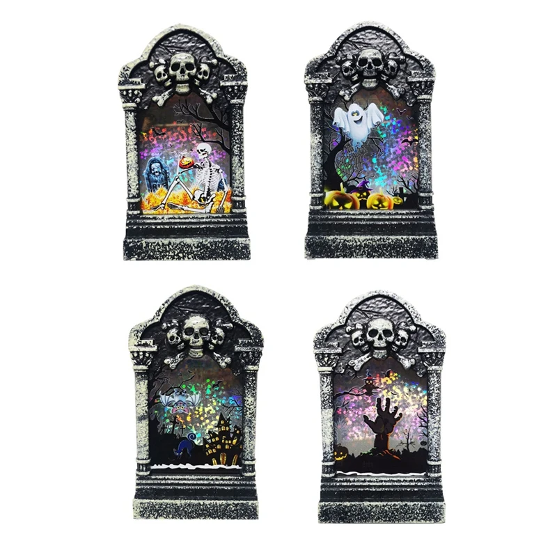 

Украшение для бара на Хэллоуин, ветровой фонарь, маленькая надгробия, имитация градиентного светодиодный одного освещения, сцена, макет, ук...