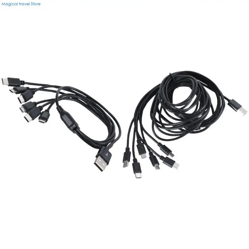 Фото N2UB Удобный многопортовый зарядный шнур USB-разветвитель с 3 5-контактными USB-разъемами и 3 выходными разъемами типа C для со №2