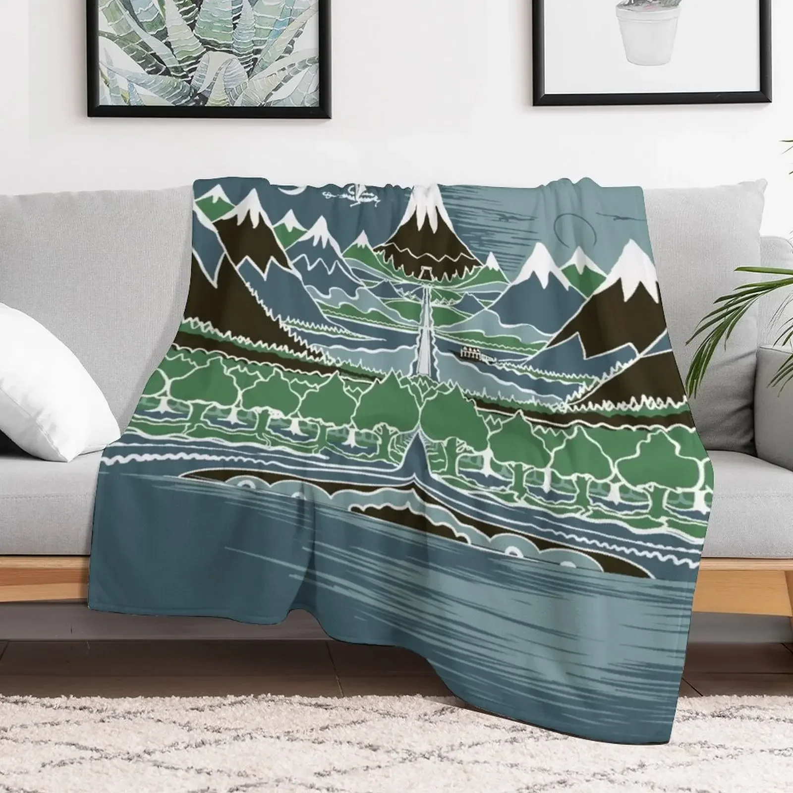 Полуночный лес горная дорожка в стиле J.R.R.Tolkien пледы многофункциональные