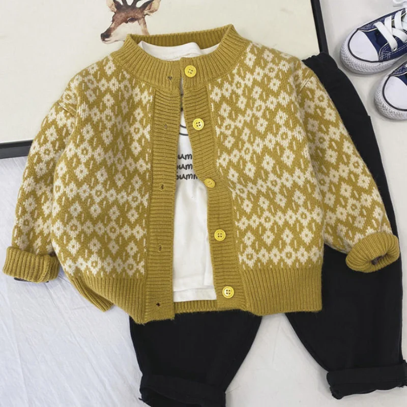 

Baby Sweater Toddler Clothes Kids Cotton Knitted Sweater Flower Boys Cardigan Long Sleeve Boy Jacket Coat Children Outerwear 6y