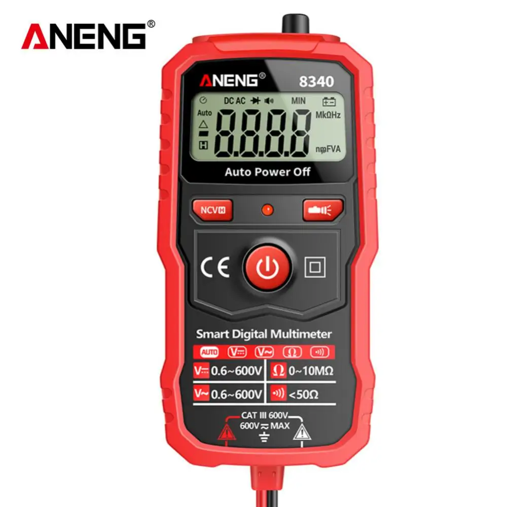 

ANENG 8340 Digital Multimeter 1999 Counts AC/DC Voltage NCV Auto Range Multimetro Tester Ohm Capacitance Hz Voltage Meter