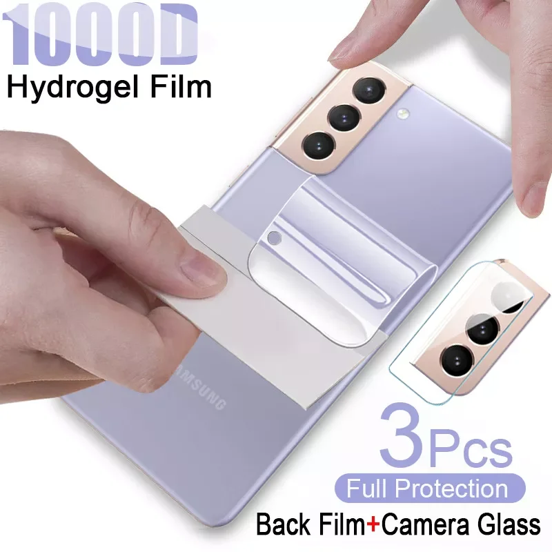 

3Pcs Back Hydrogel Film For Samsung Galaxy S21 Ultra S20 Plus Screen Protector Camera Lens Glass A52 S21 S 10 9 8 Plus Not Glass