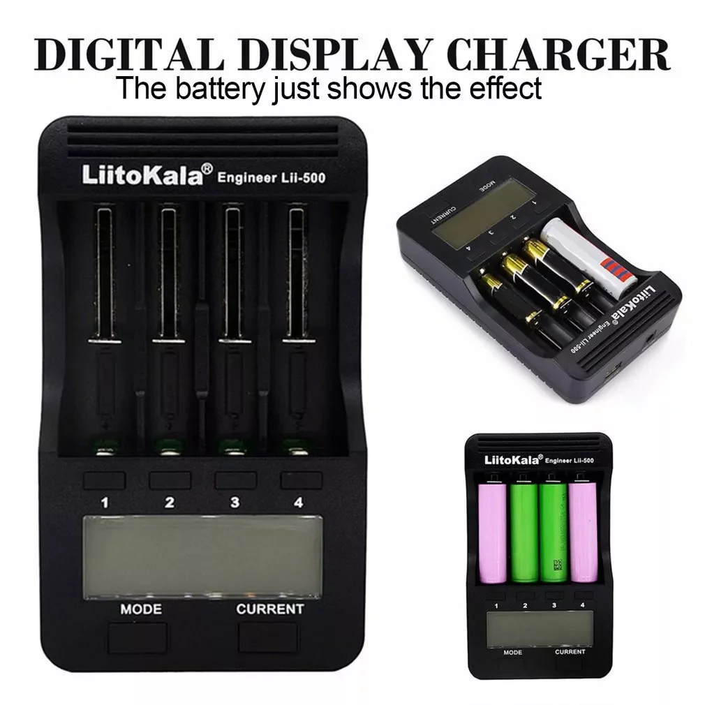 

Battery Charger Lii-500 LCD AA/AAA 18650/26650/14500/10440/18500 Battery Charger with screen+12V2A adapter lii500 5V1A