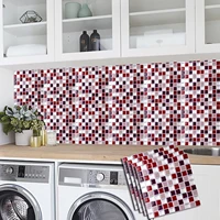 1010 inches vinyl wallpaper 3d peel and stick colorful red mosaic wall tiles sticker from spain warehourse 10 sheet