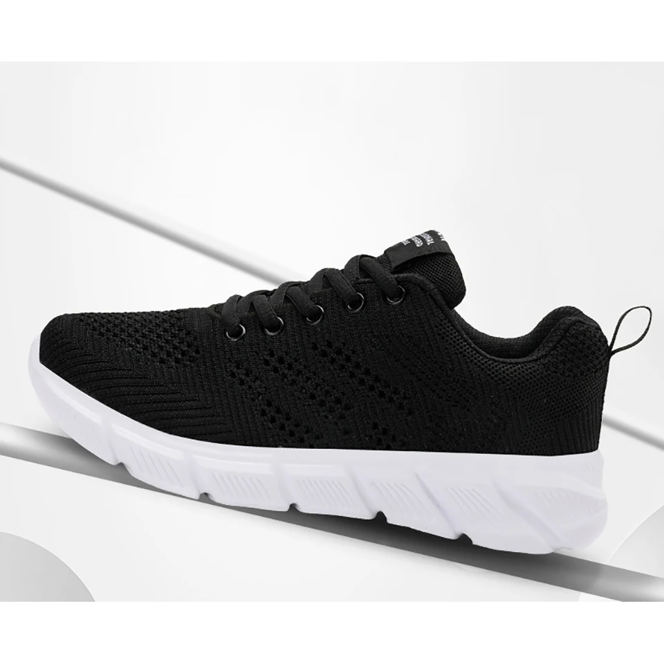 Loekeah Fashion Casual Shoes For Ladies Breathable Running Sneakers Lightweight Mesh Flats Footwear Lace-Up Women Shoes Tennis