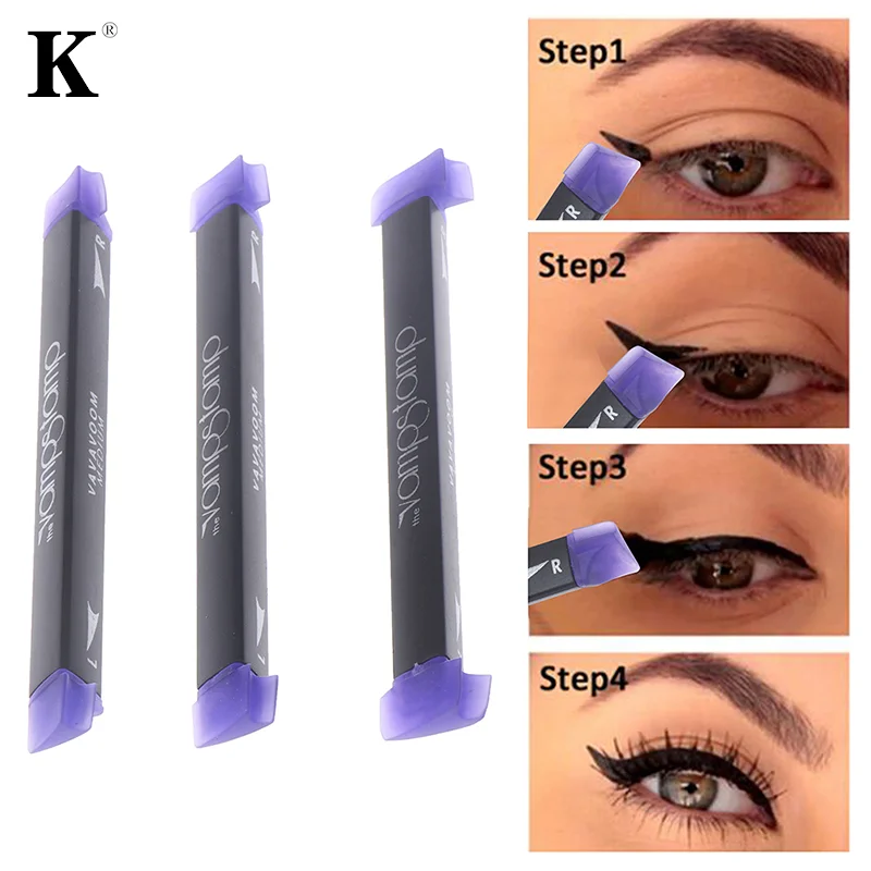 

3 Size Stamps Eyeliner Tool Beauty Makeup Brush New Wing Style Kitten Large Easy To Cat Eye Women Cosmetic