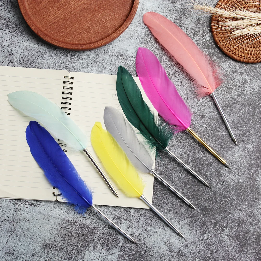 

1 шт. новинка милые шариковые ручки с перьями 0,5 мм шариковые ручки с синими чернилами инструмент для письма школьные офисные принадлежности...