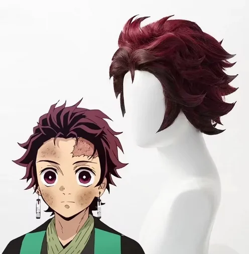 Парик для косплея из аниме Демон Moordenaar Kimetsu No Yaiba Tanjiro Kamado