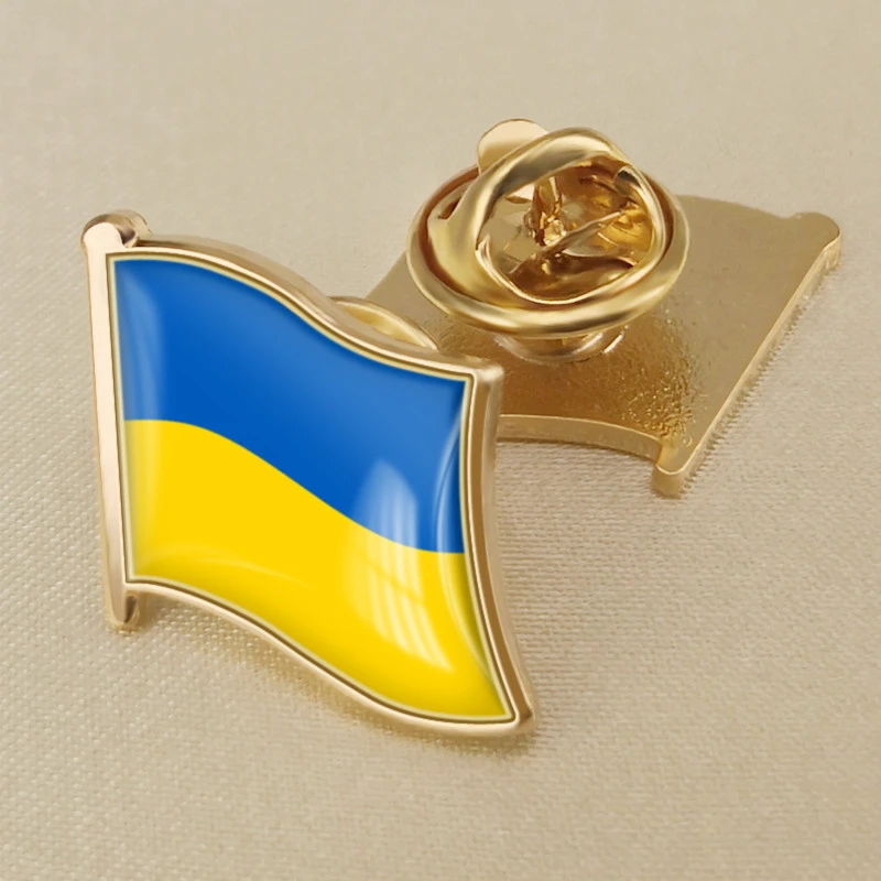 

New Coat of Arms of Ukraine Ukrainian Map Flag National Emblem National Flower Brooch Badges Lapel Pins Alloy Badge Jewelry